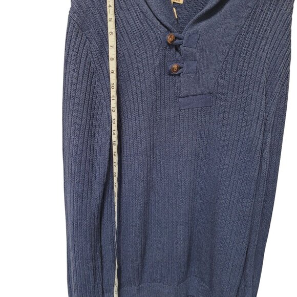 Duluth Trading Co Men's Brigadier Shawl Collar Sweater L Tall Blue Preppy - Picture 14 of 15